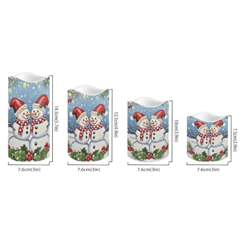 Image of Christmas Flameless Battery Operated Lamp with Remote | LED Flickering, Battery Operated, Color Changing Electric Pillar Candles for Living Room, Christmas Home Decor, 4 Pack
