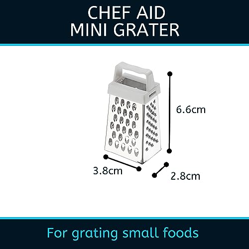 Chef Aid Mini Grater, Efficent Kitchen Gadget, Perfect for Grating Garlic, Nutmeg, Chocolate, and Parmesan, Dishwasher Safe, Metallic, 6,6 x 3,8 x 2,8 cm - Image 2