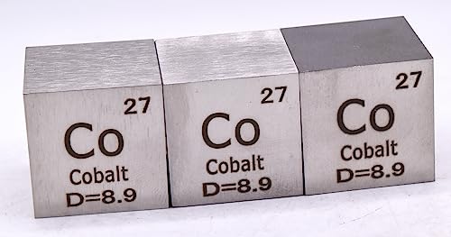 Image of 1 inch 25.4mm Cobalt Metal Cube Co up to 99.9% Pure Periodic Table Element Engraved Density Collection Science Education Display Block Cube + Acrylic Case Box - 1PC