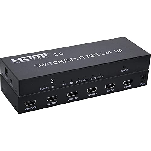 Répartiteur HDMI 2x4 commutateur HDMI 2.0 extracteur audio SPDIF