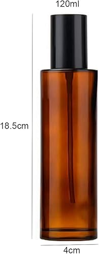 Miniatura 2 de 2 botellas vacías rellenables de loción de vidrio ámbar de 4.1 fl oz/4 onzas con dispensador de jabón, frascos con tapa negra para base, crema de