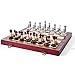 VAMSLOVE Chess Set Large 16''/42cm Folding Wooden Board with Deluxe Weighted Acrylic Chess Pieces - 3.5