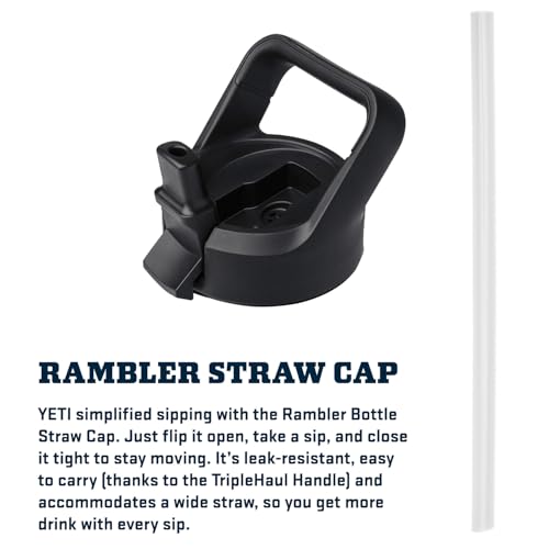 Image of YETI Rambler 18 oz Bottle, Vacuum Insulated, Stainless Steel with Straw Cap, Papaya