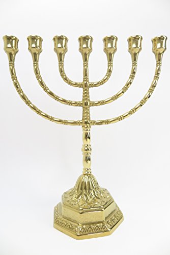 Clever-Deko Menora - Candelabro de 7 brazos, diseño de Menorah