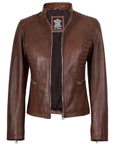 fjackets Leather Jacket Women - Cafe Racer Style Real Lambskin Womens Leather Jackets Stylish Stand Collar Leather Jackets2