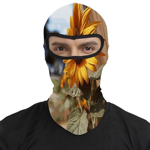 Pasamontañas para hombre y mujer con estampado de girasol, máscara térmica para la cara, equipo para motocicleta, máscara para esquí y clima frío para invierno miniatura 2