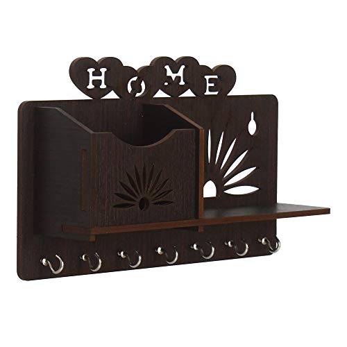 Image of CAPIO Art Wooden Wall Mounted Key Holder with 7 Hooks |Home Design