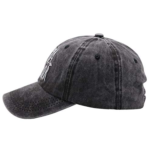 Image of KKMKSHHG Unisex Mama Bear Denim Hat Adjustable Washed Dyed Cotton Dad Baseball Caps