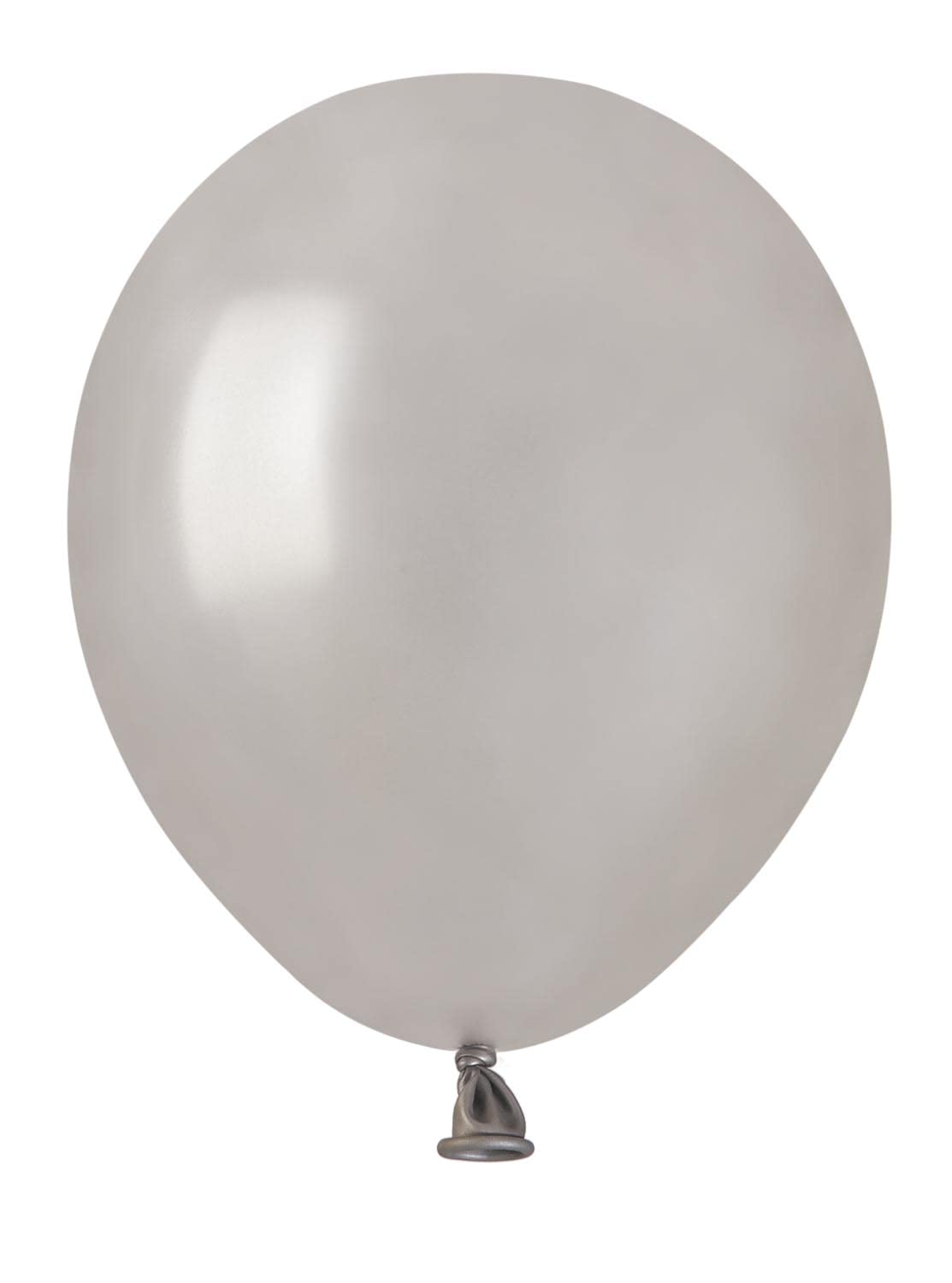 Pack 100 balloons pearly in natural latex Premium Quality A50 (Ø 13cm / 5"), silver pearl — image 1