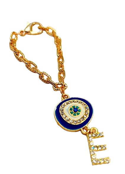 Morel Sturdy Rose Gold Watch Charm of Evil Eye and E Initial Diamond Alphabet Pendant, Watch Charm, Watch Accessories, Giftable for Wife, Sister or Friends Pack of 1 (B09YQNXW8W) Amazon Price History, Amazon Price Tracker