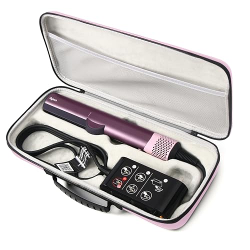 LIUIIVIRI Hartschalen-Reisetasche für Dyson Airstraight HT01 Haarglätter und Netzteil wasserdichte stoßfeste tragbare Aufbewahrungstasche (rosa)