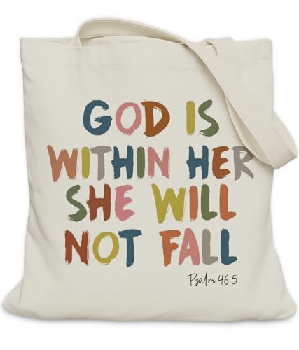 Image of Aesthetic Christian Gifts Tote Bag for Church, Religious Tote Bag for Bible Study, Medium Size with Inner Pocket