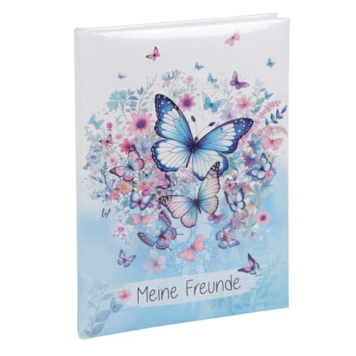 goldbuch 43 155 Freundebuch Schmetterlingsgarten, Freundschaftsbuch DIN A5 mit 84 illustrierte Seiten, für Kita, Hort und Grundschule, für Beste Freunde in der Schulzeit, Kunstdruck Einband