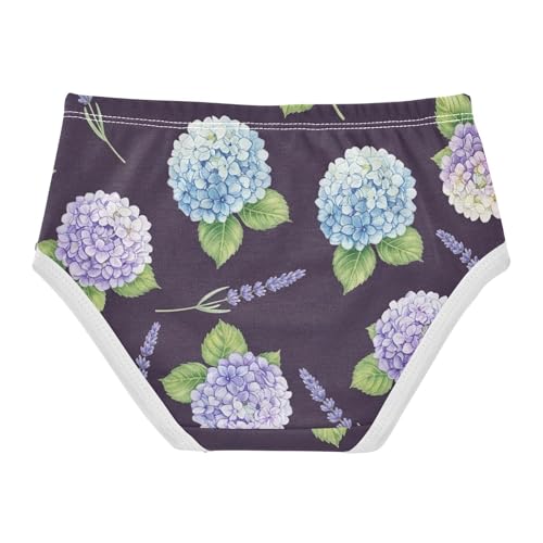 Hydrangea Lavender Purple Blue Cotton Toddler Underwear, Underwear Girls, 2T–8 Years2