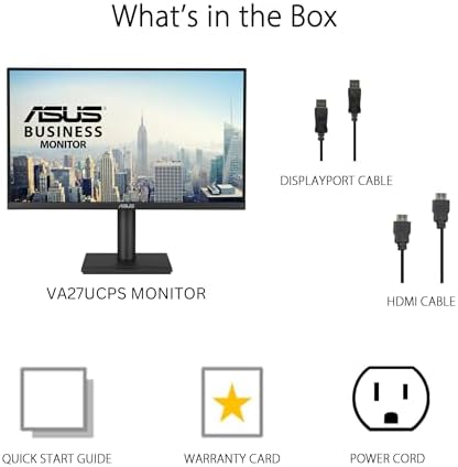 ASUS VA27UCPS 27인치 4K 컴퓨터 모니터, USB-C PD 65W, HDMI, 디스플레이 포트 — 사진 7