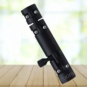 Foora Export Premium Black zaylo Tower Bolt with Stainless Steel Rod and Stainless Steel knob for Door, Window, gate (Aluminum Body chatakni (Black 4inch Pack 1)