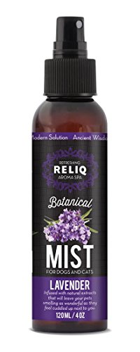 RELIQ Aroma SPA Lavender Botanical Mist cologne for Dogs and Cats. Spray on the coat after bath to give your dog a clean & fresh smell. Infused with natural extracts, calming and comforting dog & cat.