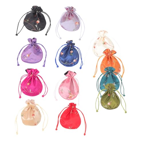 VALICLUD 12個巾着 バッグ 小さめジュエリーバッグ 収納用ポーチ 鮮やか色合いで軽量 多機能なプレゼント包装袋