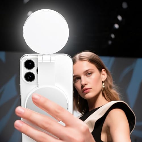 Luz Portátil para Selfies | Anillo De Luz Magnético con Clip para Teléfono - 3 Modos para Fotografía Maquillaje Videollamadas Streaming Vlog Viajes Reuniones - imagen 3