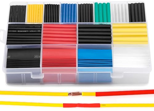 Surtido de fundas termoretractil tubos para reparacion de cables con proteccion aislante de 1 a 10 mm, 580 unidades