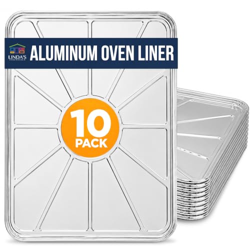 Aluminum Oven Liners For Bottom Of Oven (10 Pack), Disposable Foil Oven Liners
