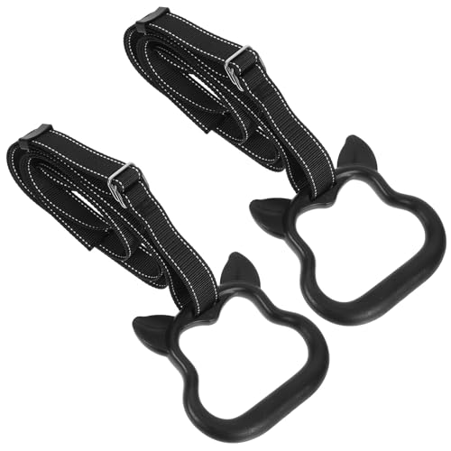 Set de anillas de gimnasia con correas ajustables negras