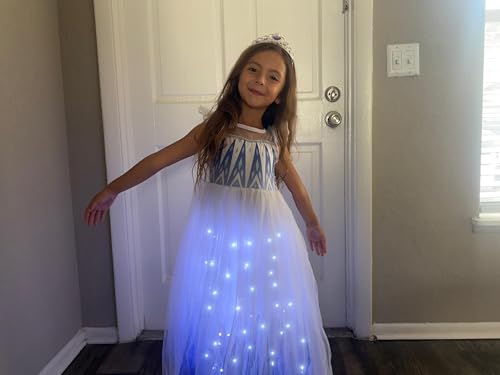 Disfraz de princesa con luces para niñas 6-7 años miniatura 5