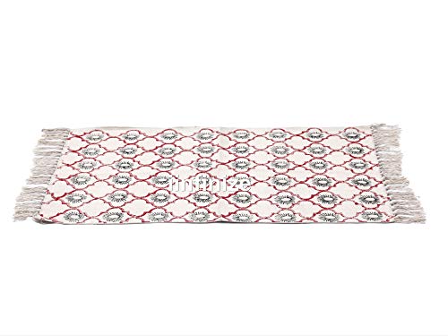 Alfombra de algodón para dormitorio iinfinize decorativa hecha a mano 2x3 4