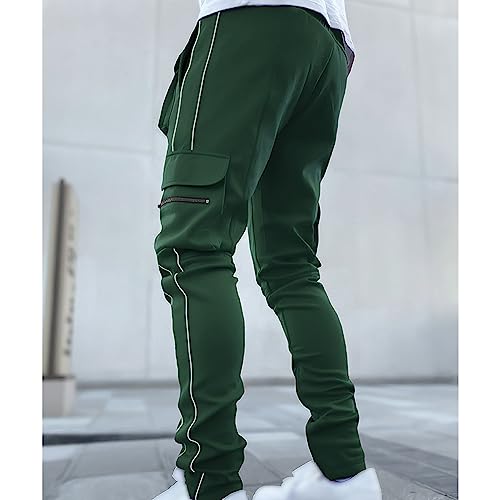 Men's Multi Pocket Cargo Pants Punk Rock Street Harem Pants Reflective Technical Hip Hop Sport Pants3