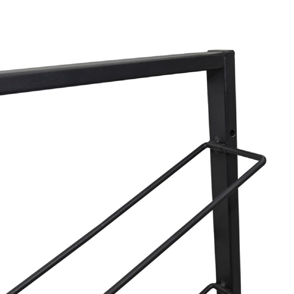 SMH LINE® Weinregal Wandregal Metall Schwarz 100x30x10 Cm – Für 8 Flaschen, Schwebendes Design