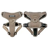 DJANGO Tahoe No Pull Dog Harness - Durable Comfortable Neoprene Pet Harness for Dogs - Padded Pet Harness for Everyday Use - Adjustable Pet Harness for Medium Dogs - Stylish Medium Dog Harness Beige