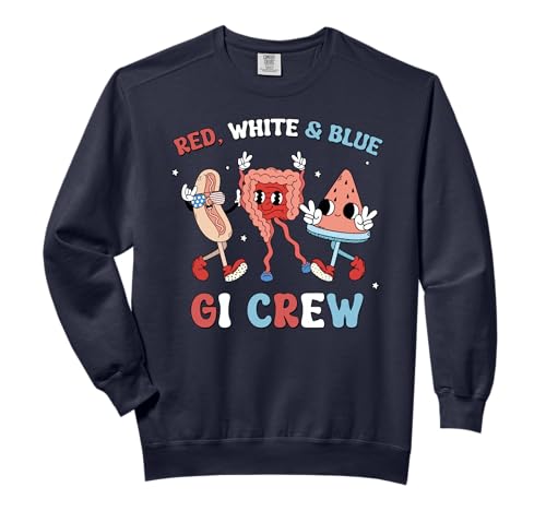 Red White & Blue GI Crew Endoscopy RN Nurse 4th Of July Comfort Colors Adult Sweatshirt