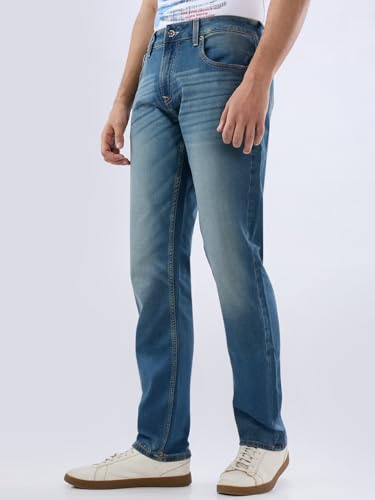 Image of Spykar Men's Ricardo Straight Fit Mid Rise Casual Jeans