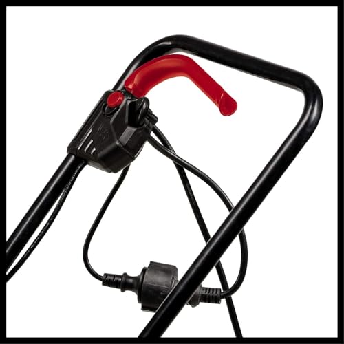Einhell Cortacésped eléctrico 1000 W, 32 cm de Ancho de Corte, 30 L, Ajuste de la Altura de Corte en 3 Pasos, Carril guía Plegable, Ruedas para Salvar el césped, Color Rojo/Negro - imagen 7