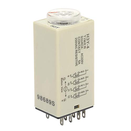 Relé de retardo de temporizador H3Y-4, AC 220V 5A Relé de temporizador de retardo de encendido aplicado al circuito de control automatizado Control remoto, comunicación, control automático, mecatrónic