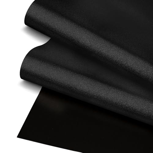 Black Faux Leather Fabric 19x54 - Smooth Waterproof Vinyl Leather for Upholstery Furniture Refurbishment Sofa Repair Automotive Interior and DIY Sewing Projects