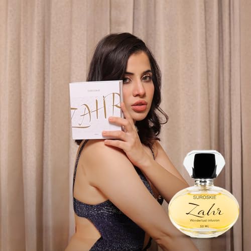 Image of Suroskie Zahr Perfume 50Ml | Luxury Eau De Parfum | Long Lasting Unisex Fragrance Spray | Aromatic Blend Of Aqua, Saffron & Rose Scent | Woody & Oud Notes | Premium Gift For Men & Women