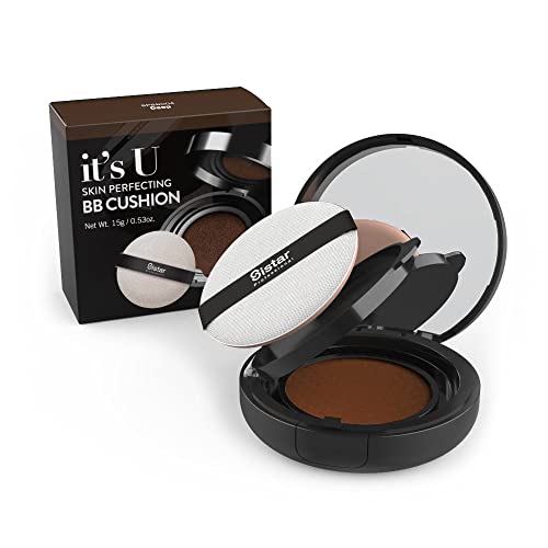 Sistar Skin Perfecting Bb Cushion Full Coverage Long Lasting Natural Glow Foundation On The Go Case With Mirror (Deep) #TOP1
