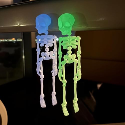 Imán decorativo de cráneo posable verde miniatura 6