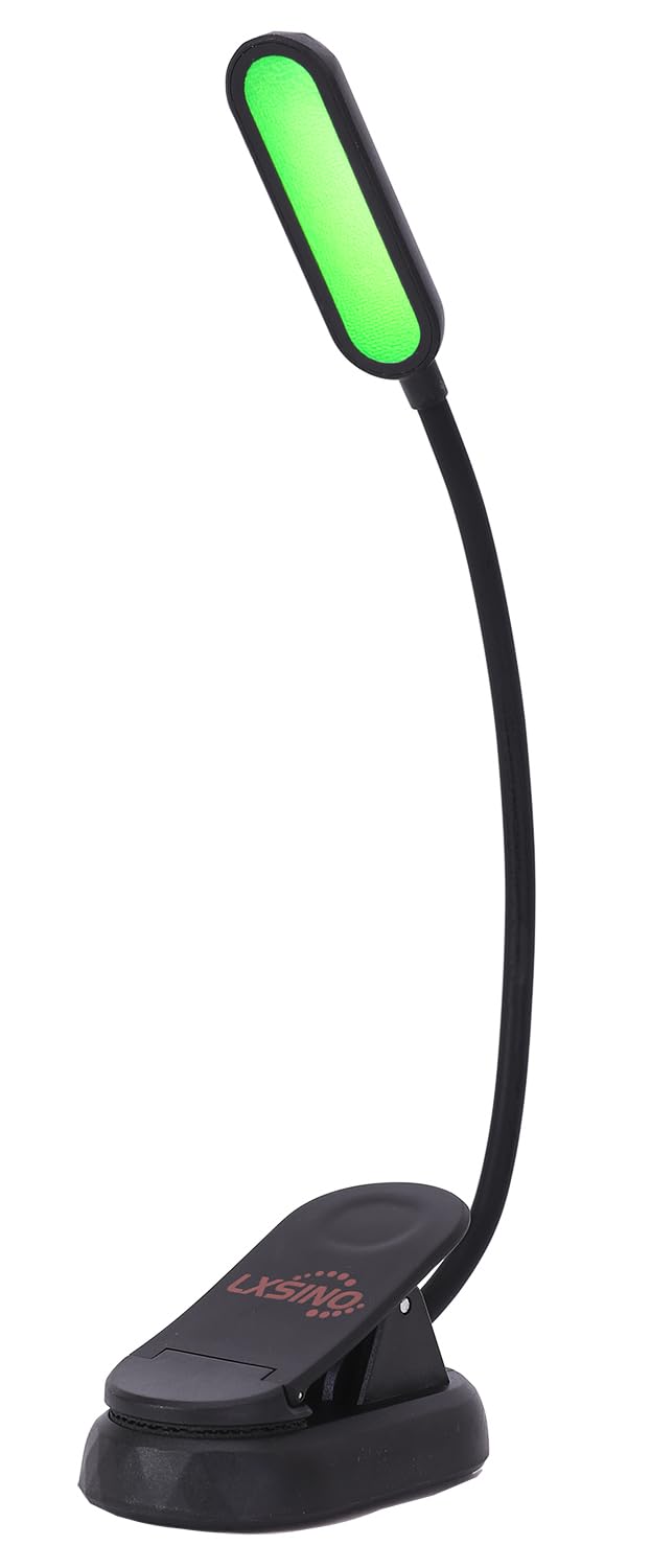 LXSINO Green Reading Light, Green (520nm) Clip-On Book Light for Migraine, Anxiety & Insomnia Relief, Flicker-Free, 30+ Hours Long Lasting