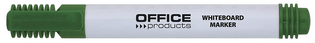 OFFICE PRODUCTS Rotuladores para pizarra blanca, punta redonda, 1 – 3 mm de ancho de trazo/verde/borrable en seco/tinta no tóxica a base de alcohol sin xsileno ni tolueno – 1 unidad