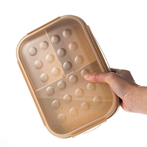 Ajcoflt Merendeira Grelha de Trigo Grande capacidade Três Grades Bento Box Canteen Merendeira para C
