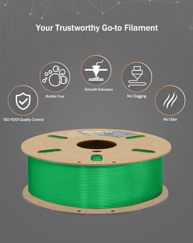 Image of DURAMIC 3D PLA+ Printer Filament 1.75mm PLA Plus Neatly 2Kg Spool(2.2lbs) | PLA Pro Tougher and Stronger, Dimensional Accuracy Probability + /- 0.02mm Green