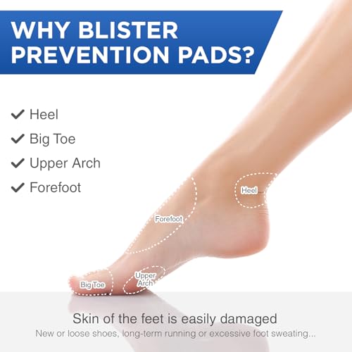 Image of OK TAPE Blister Prevention Tape, 100 Pcs, Moleskin for Blisters, No-Residue Blister Bandages for Feet & Body, Heel Patches, 1.2in X 3.5in Precut Strips - Beige