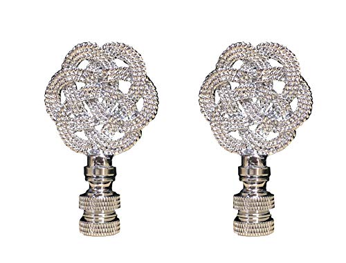 Image of Royal Designs, Inc. Decorative Celtic Knot Lamp Finial, Chrome - Pack of 2