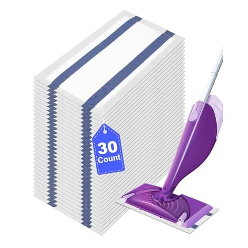 30 Count Mopping Pads Refill Compatible with Swiffer Wet Jet Mop, Thickness and Absorbent Disposable Wet Jet Pads Refills for Hardwood Floor