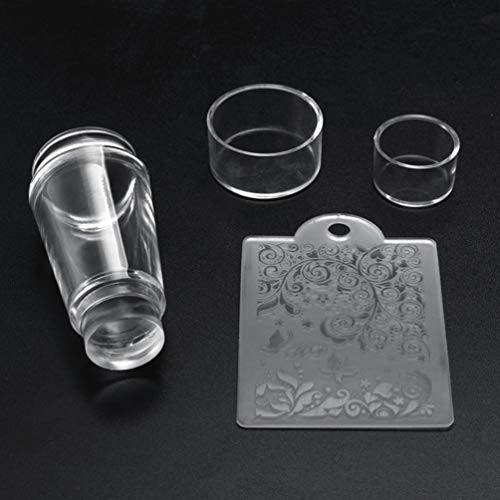 FRCOLOR Clear Jelly Nail Art Stempel mit Schaber Doppelend Silikon Nagel Stempel Maniküre Werkzeuge für Gestempelte Nail Art – Bild 7