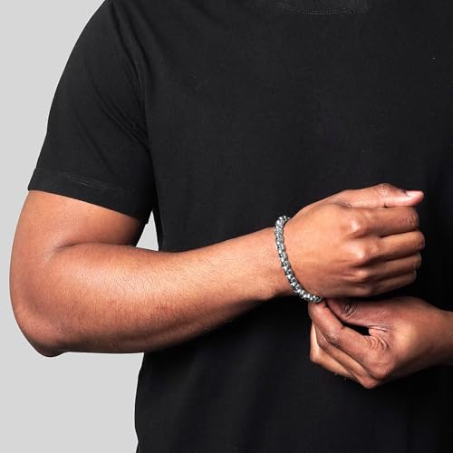 Pulsera de acero inoxidable para hombre 8mm 9 pulgadas miniatura 2