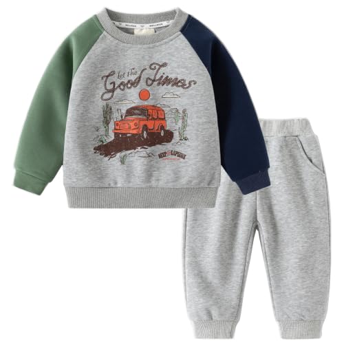 Image of Toddler Boys Clothes Set Kids Sweatshirt and Pants Set Spring Fall Outfits