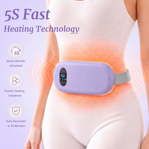 Image of Portable Heating Pad for Cramps Upgraded Cordless Electric Period Heat Pad for Back Menstrual Belt 6 Heat 6 Massage Mode Gifts for Women Girl Her Girlfriend